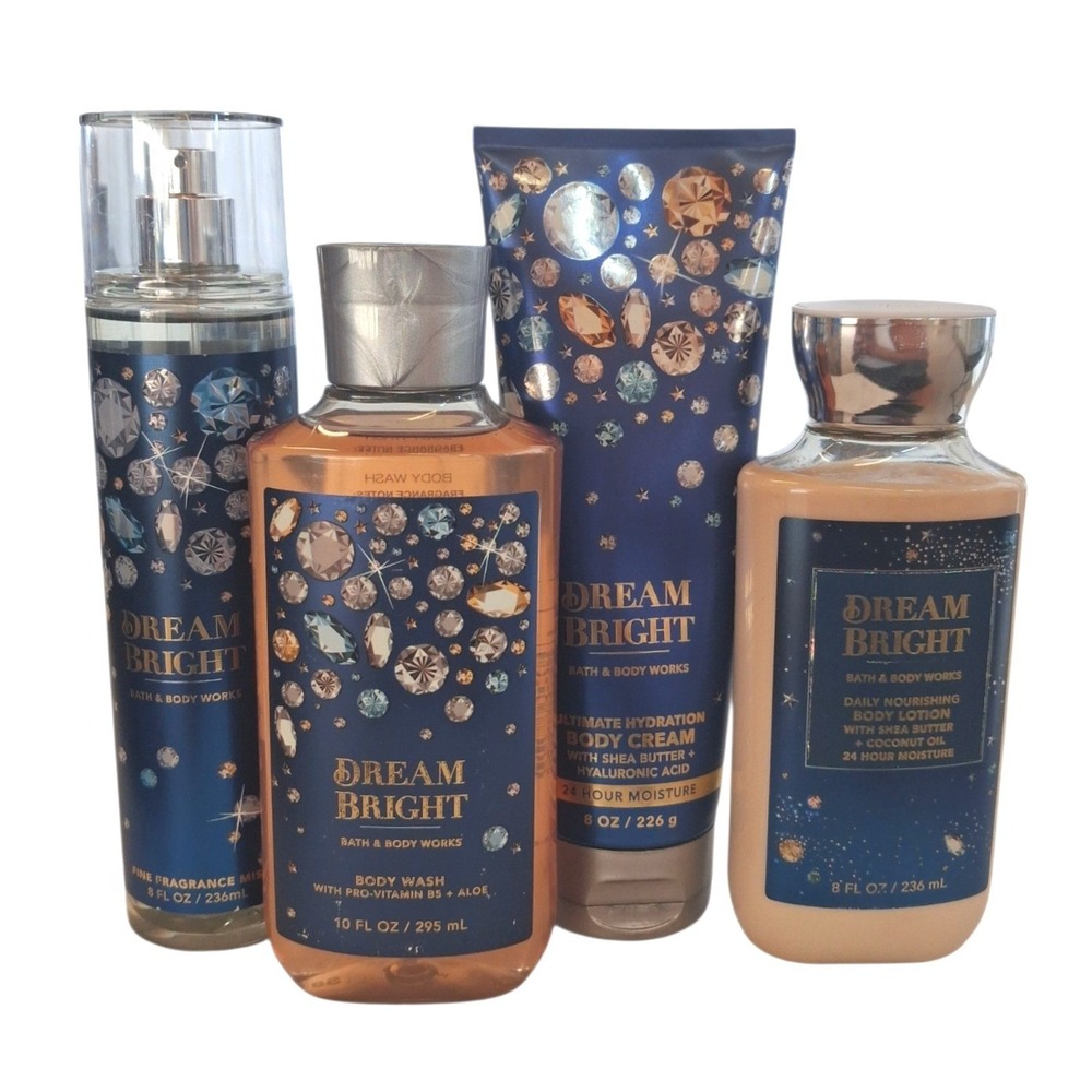 RARE Bath & Body Works Womens Dream Bright 4pcs Full Size Bundle  Skincare NWT